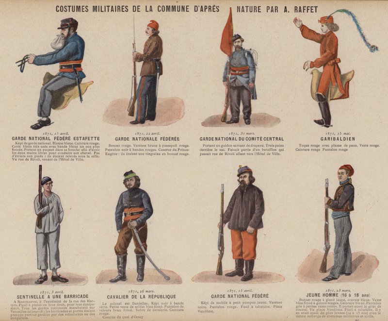 La Commune de Paris, Fantasias Militaires De La Commune de A Raffet (cor litho) de French School