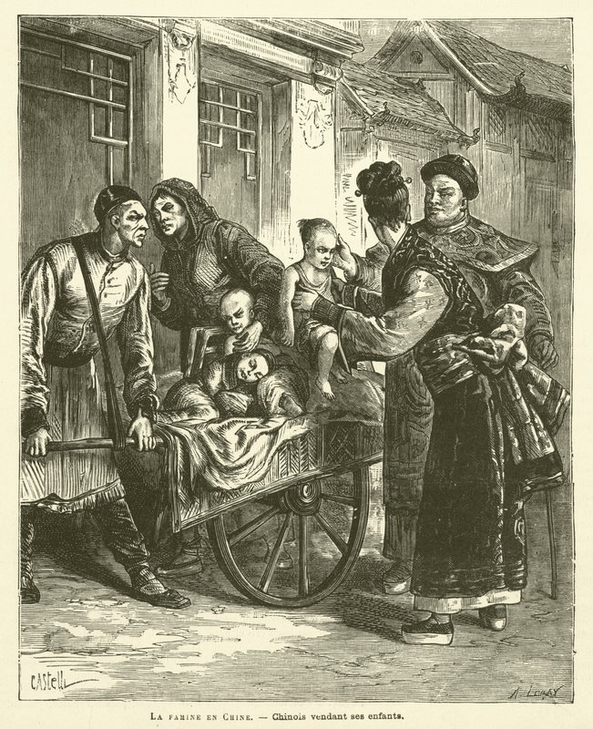La Famine En Chine (gravura) de French School