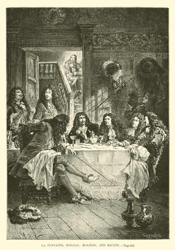 La Fontaine, Boileau, Moliere e Racine de French School