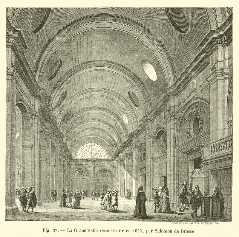 O GrandSalle reconstruído em 1622 por Salomon de Brosse de French School