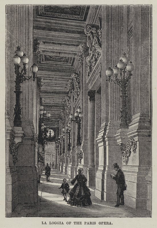La Loggia da Ópera de Paris (gravura) de French School