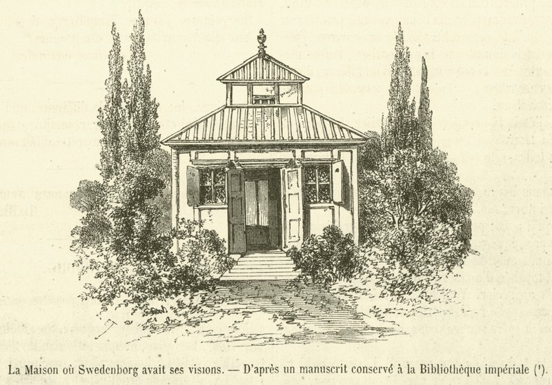 A Casa onde Swedenborg teve as suas visões (gravura) de French School