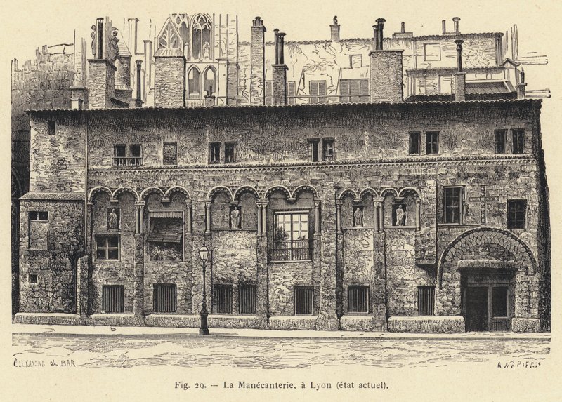 La Manecanterie, em Lyon, estado actual (gravura) de French School