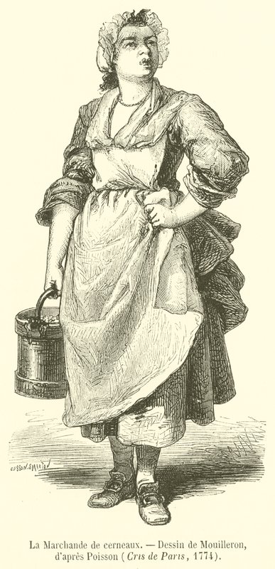 La Marchande de cerneaux (gravura) de French School