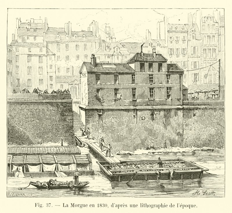 O necrotério em 1830, depois de um léxico de French School