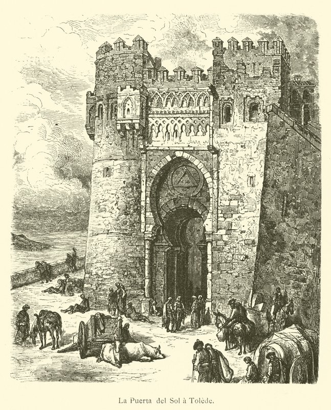 Puerta del Sol em Tolede (gravura) de French School