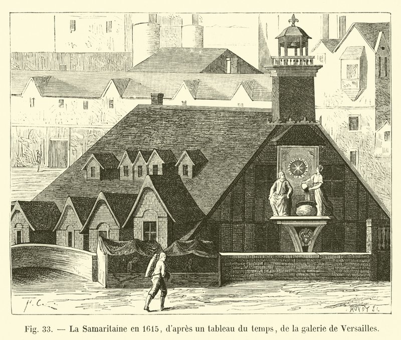 A mulher samaritana em 1615, depois de uma pintura da época, da galeria de Versalhes de French School