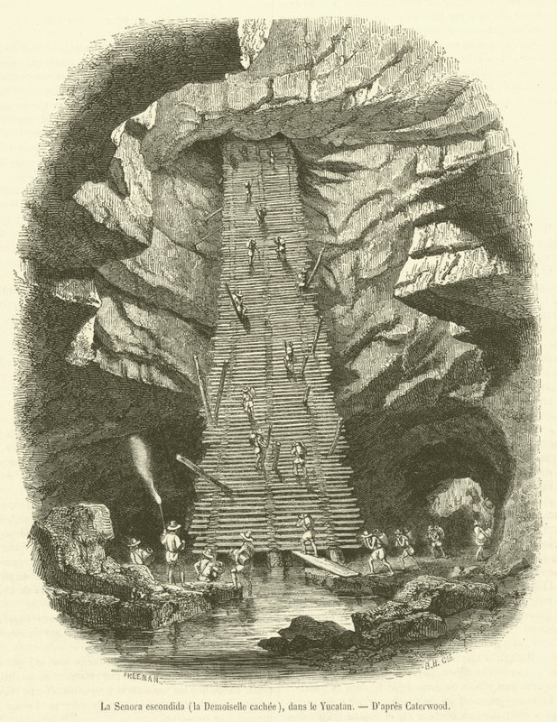 La Senora escondida, a donzela escondida, no Yucatan (gravura) de French School