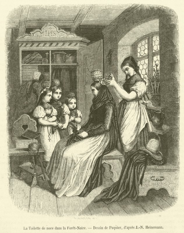 O Noivo Casamento da Floresta Negra (gravura) de French School