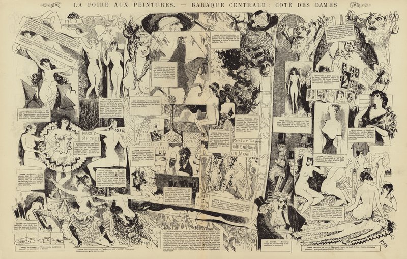 La foire aux peintures, quartel central, cote des dames (gravura) de French School