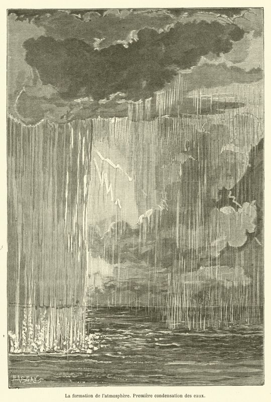 A formação da atmosfera (gravura) de French School