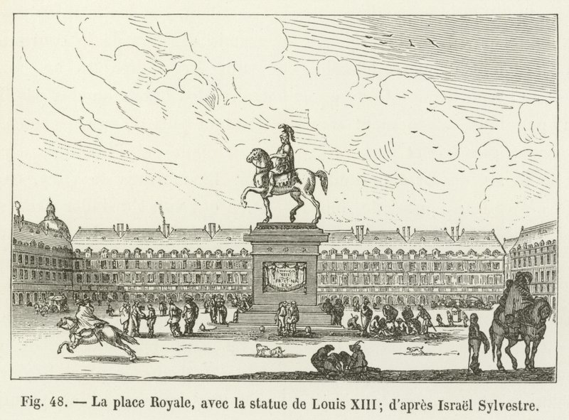 Coloque Royale, com a estátua de Louis XIII; dapres Israel Sylvester de French School