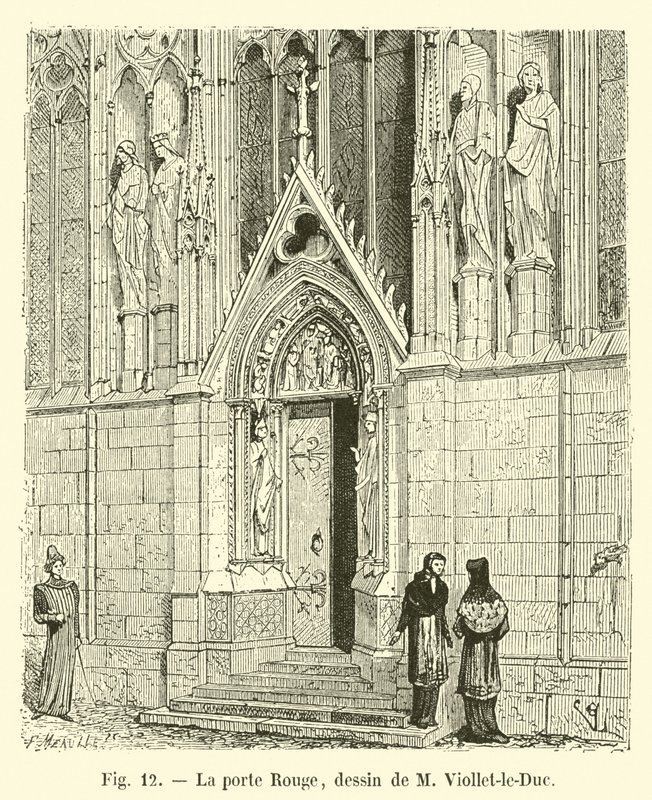 The Red Door, desenho de M. Viollet-le-Duc de French School