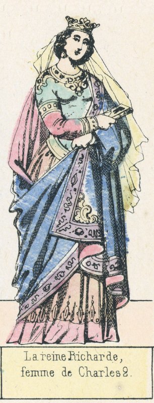 Rainha Richarde, esposa de Charles 2 (gravura colorida) de French School