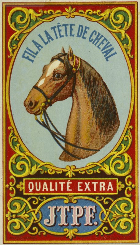 Etiqueta para rosca de cabeça de cavalo de French School