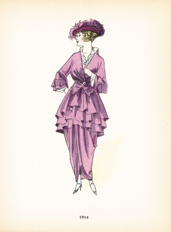 Moda feminina, 1914 de French School