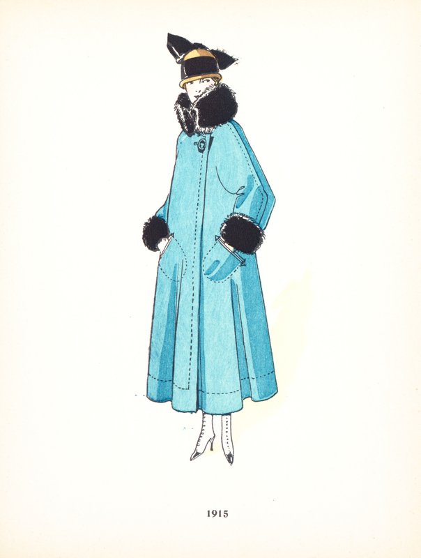 Moda feminina, 1915 de French School