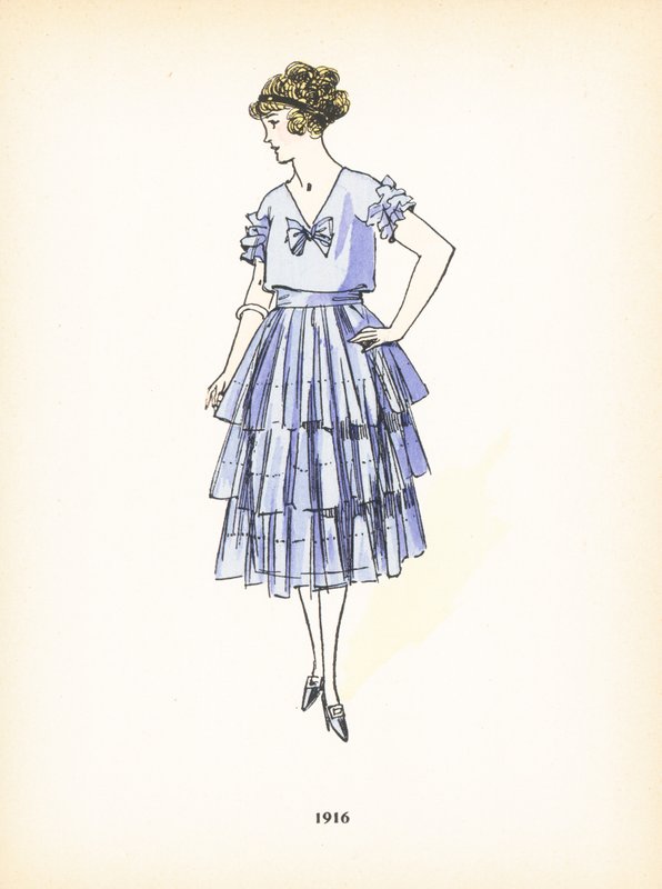 Moda feminina, 1916 de French School