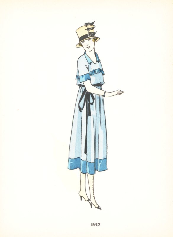 Moda feminina, 1917 de French School