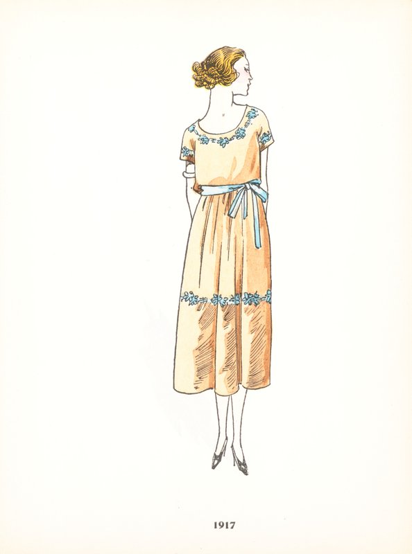 Moda feminina, 1917 de French School