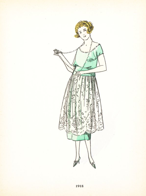Moda feminina, 1918 de French School