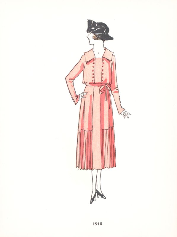 Moda feminina, 1918 de French School