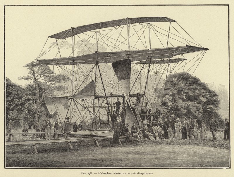 Avião Maxim na sua pista experimental (gravação) de French School