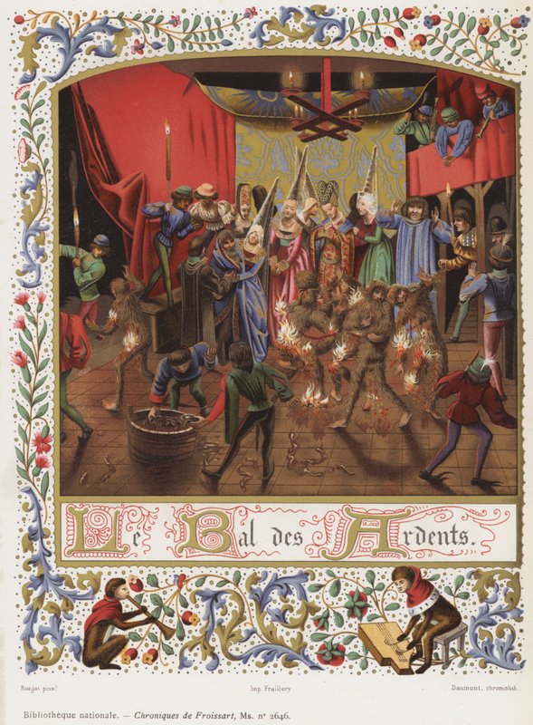 Le Bal des Ardents (chromolitho) de French School