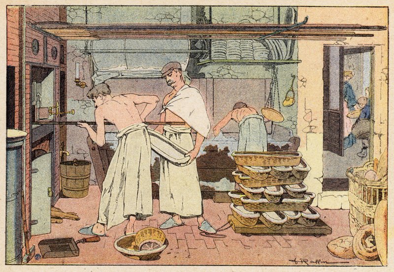Le Boulanger, The Baker (cor litho) de French School