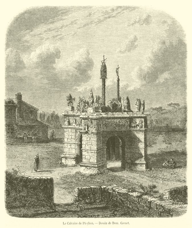 Le Calvaire de Pleyben (gravura) de French School