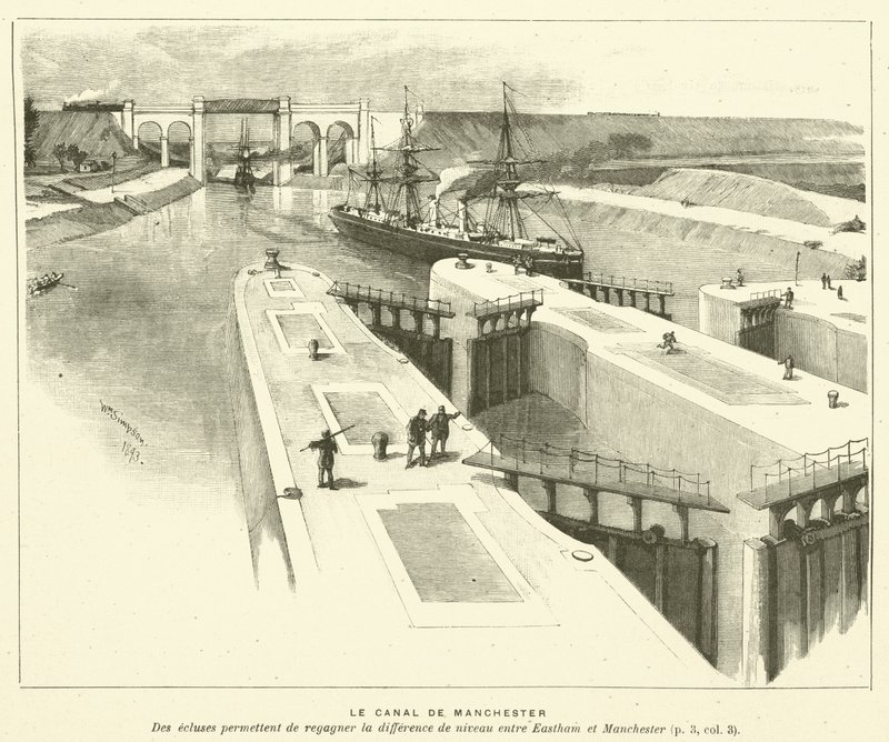 Le Canal De Manchester (gravura) de French School
