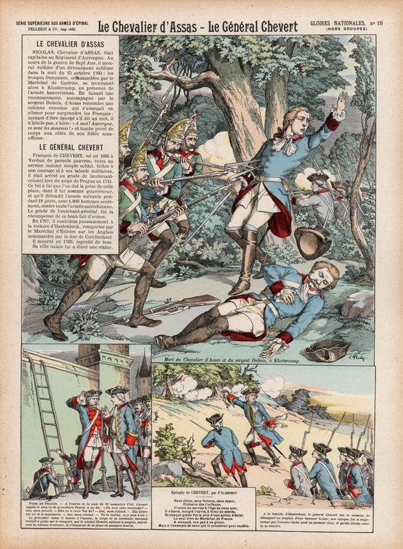 O Cavaleiro de Assas, General Chevert (cor litho) de French School
