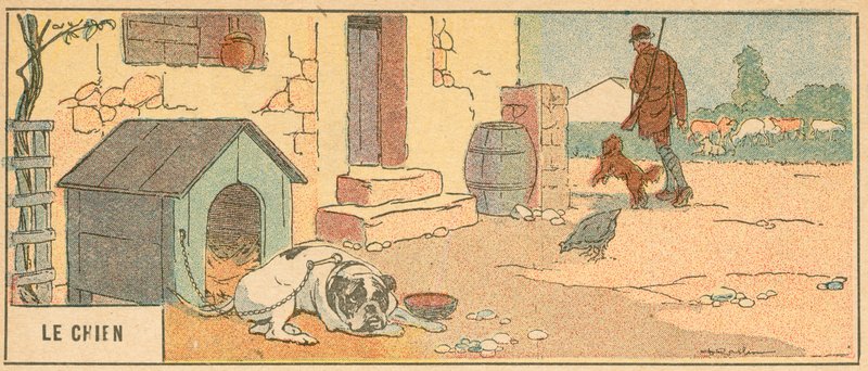 Le Chien (litografia a cores) de French School