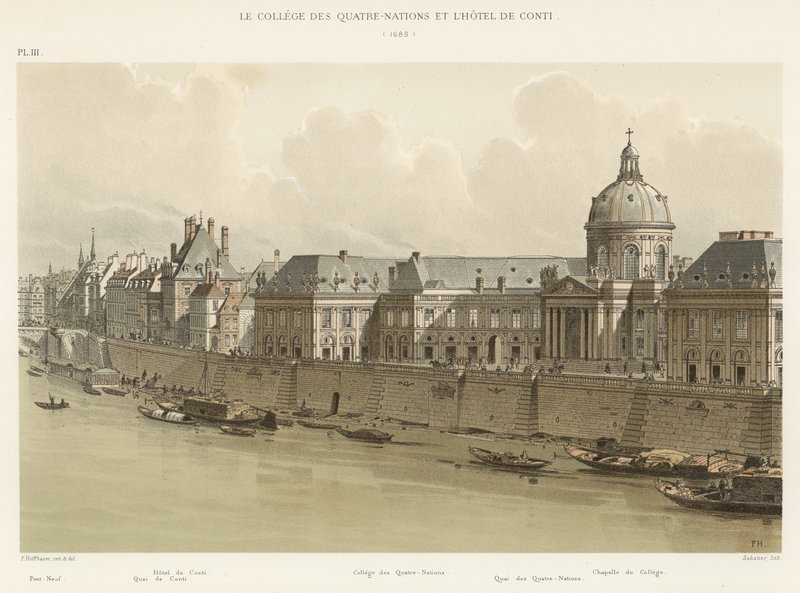 O Colégio das Quatro Nações e o Hotel de Conti, 1689 de French School