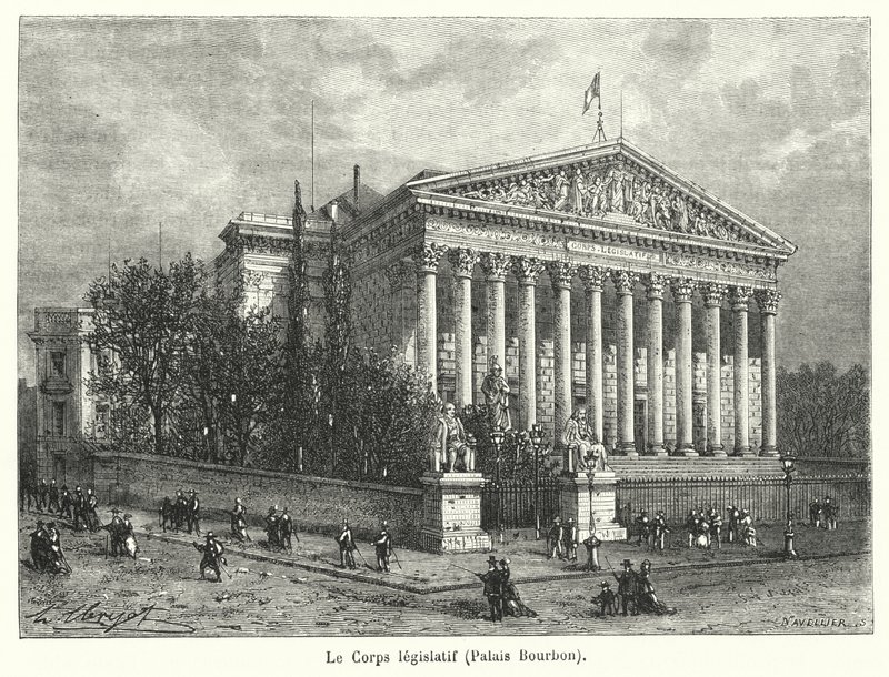 A Legislatura, Palais Bourbon (gravura) de French School