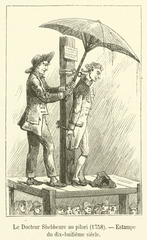 Dr. Shebbeare no pelourinho, 1758, século XVIII de French School