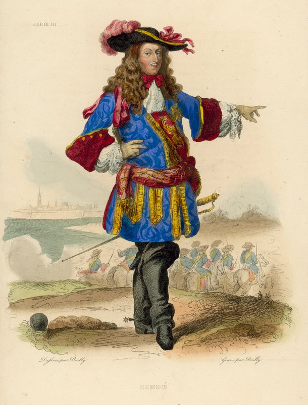 Le Grand Conde (gravura a cores) de French School