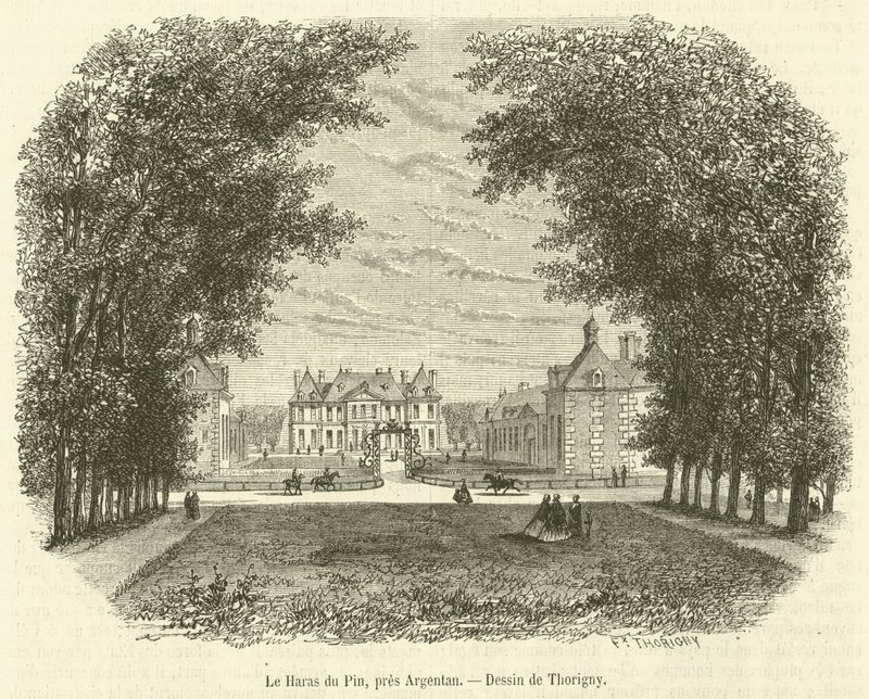 Le Haras du Pin, perto de Argentan (gravura) de French School