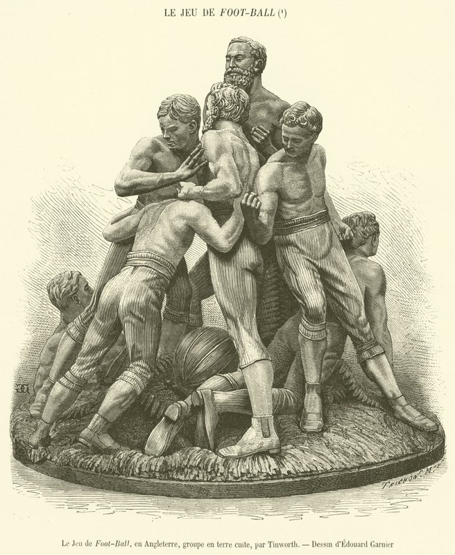 The Game of Foot-Ball, na Inglaterra, grupo terracota (gravura) de French School