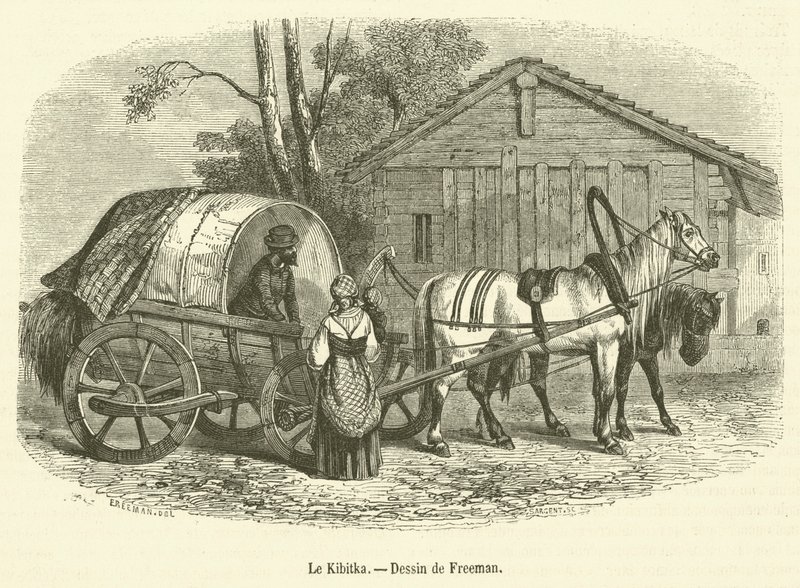 Le Kibitka (gravura) de French School