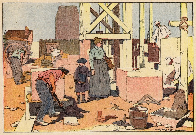 Le Macon, The Mason (cor litho) de French School