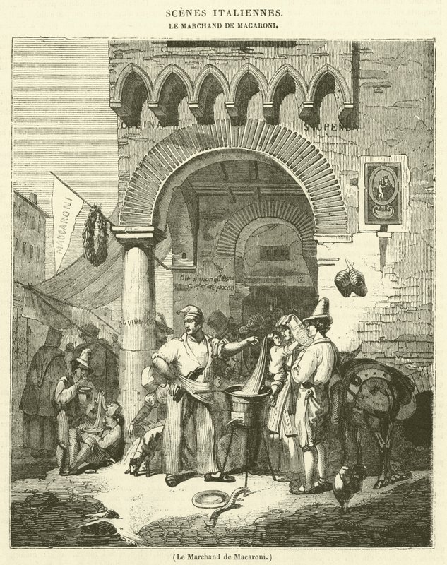 Le Marchand de Macaroni (gravura) de French School