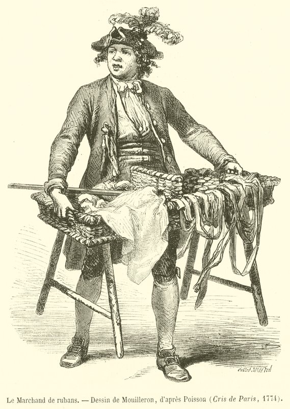 Le Marchand de rubans (gravura) de French School