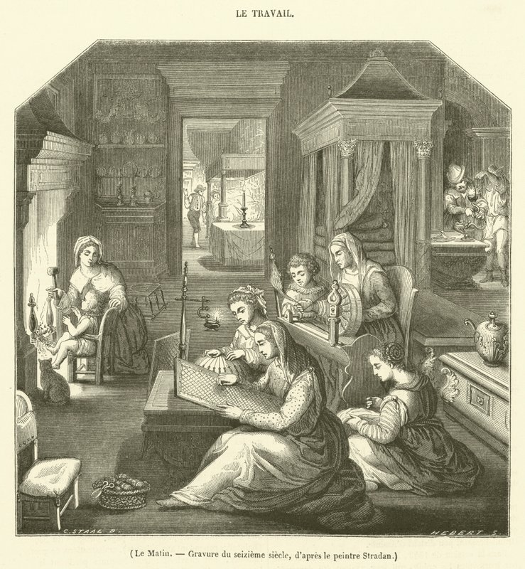 Le Matin, gravura do século XVI de French School