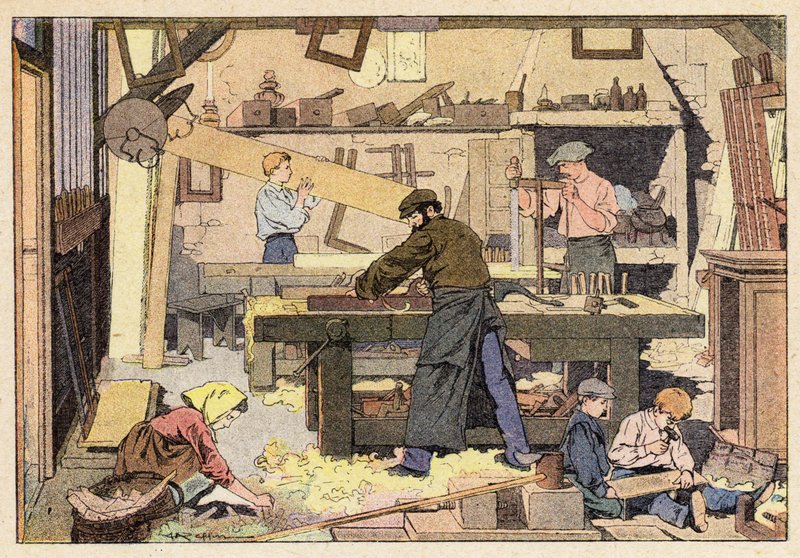 Le Menuisier, The Joiner (cor litho) de French School