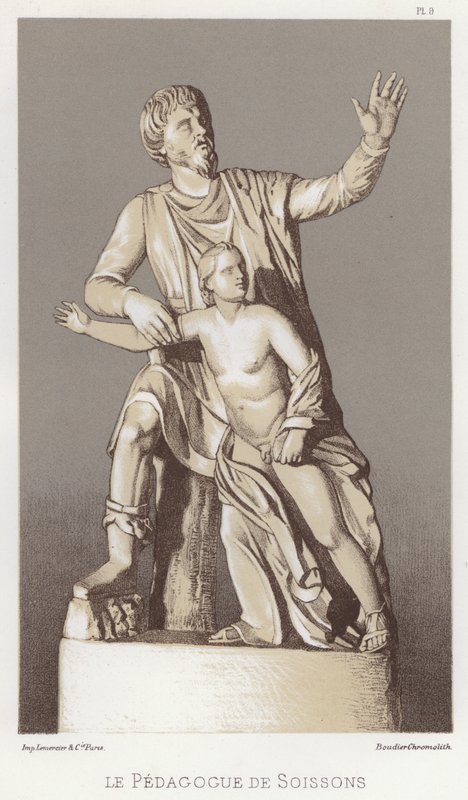 O Pedagogo de Soissons (cor litho) de French School