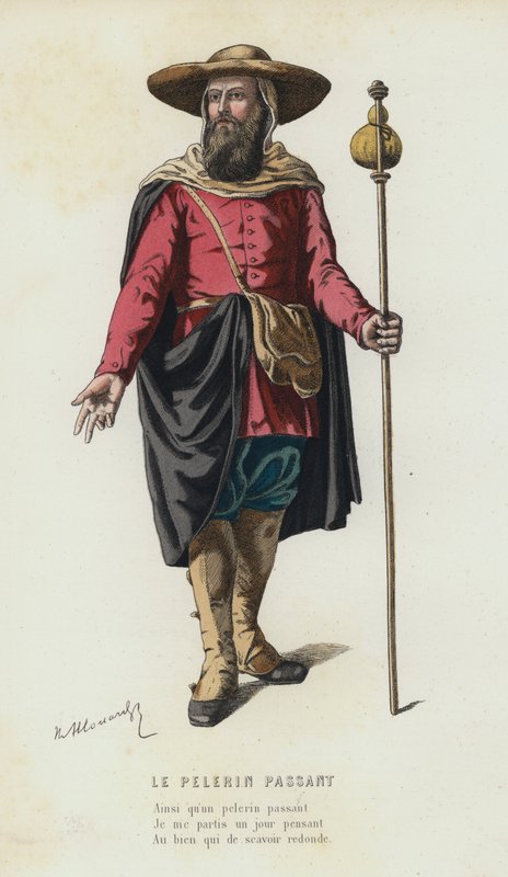 Le Pelerin Passant (gravação a cores) de French School