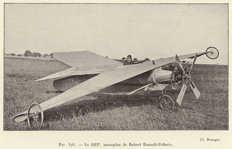 Le REP, monoplan de Robert Esnault-Pelterie (gravura) de French School