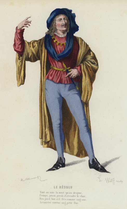 Le Resolu (gravura colorida) de French School