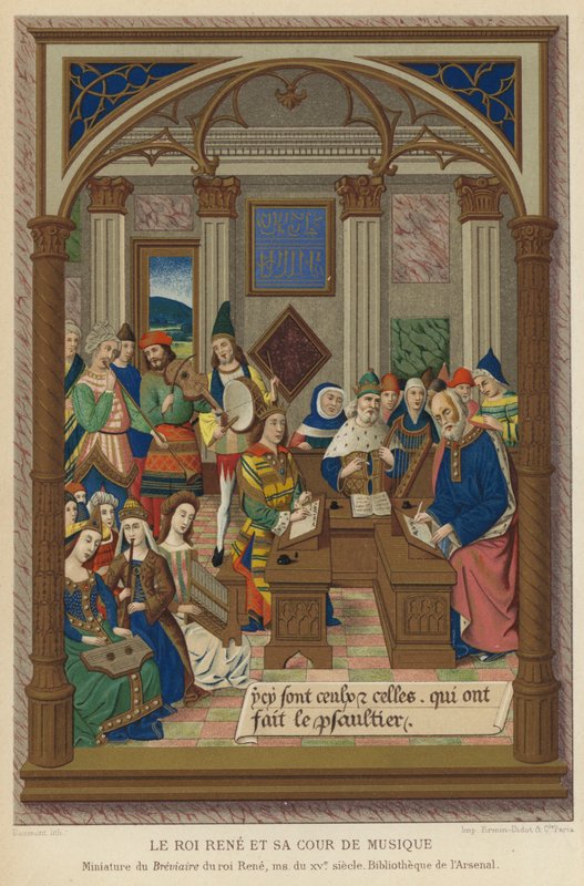 O Rei René e sua Corte de Música (chromolitho) de French School